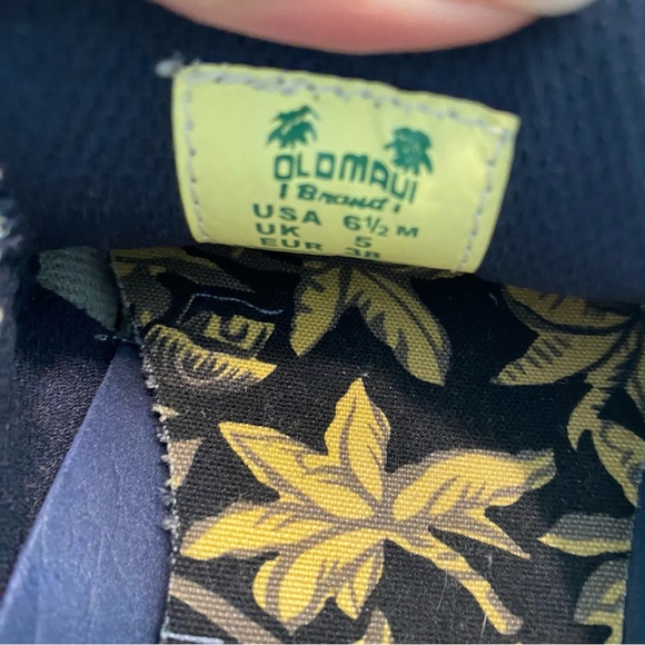 Old Maui brand blue leather slip on mules SZ 6.5 M - Picture 8 of 16